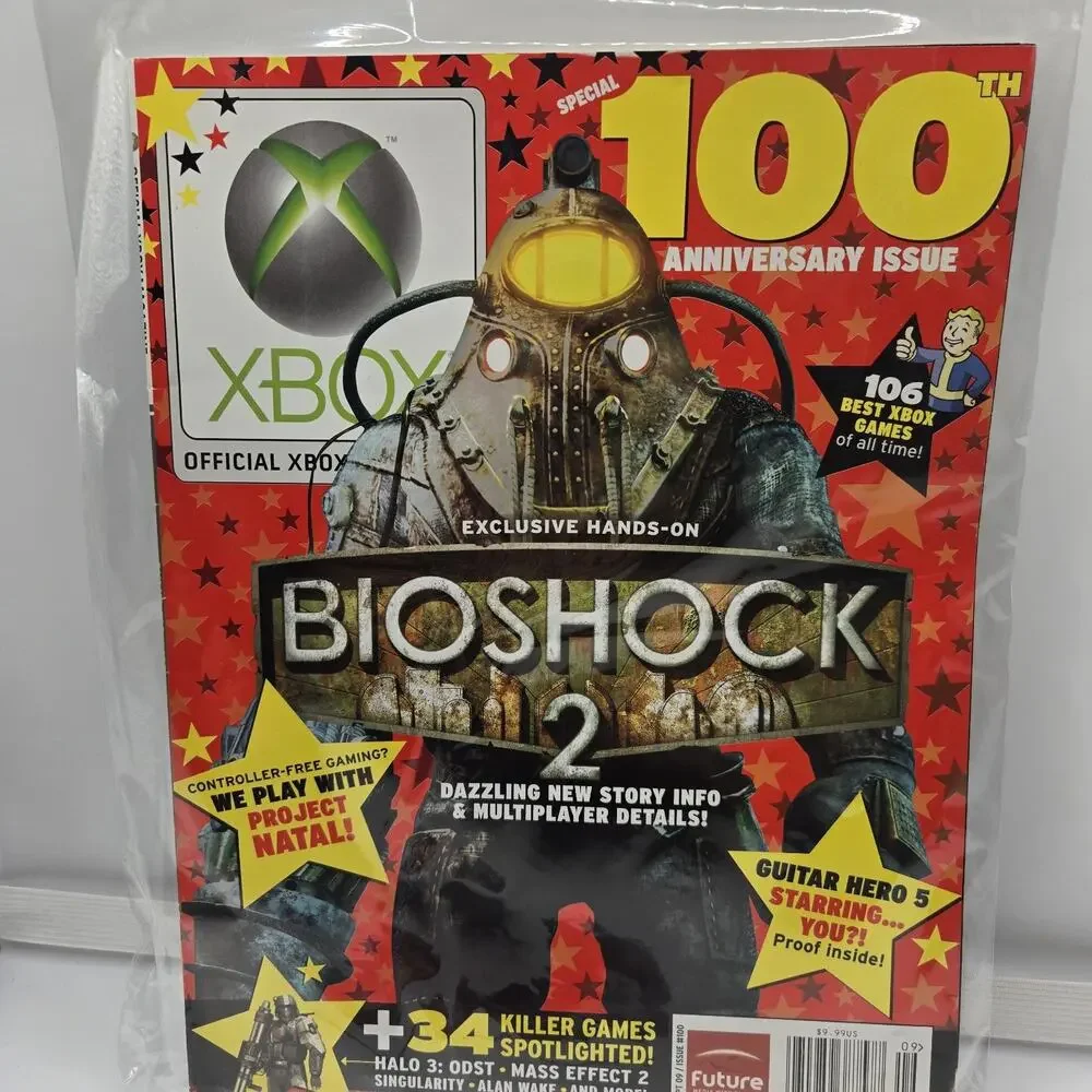 Xbox Official Magazine September 2009 Bioshock 2 Issue 100 Xbox 360 W Demo Disk